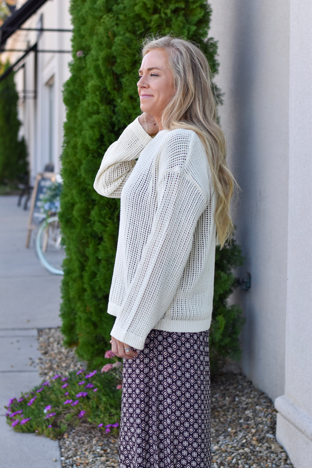 Boho Breeze Open Back Sweater