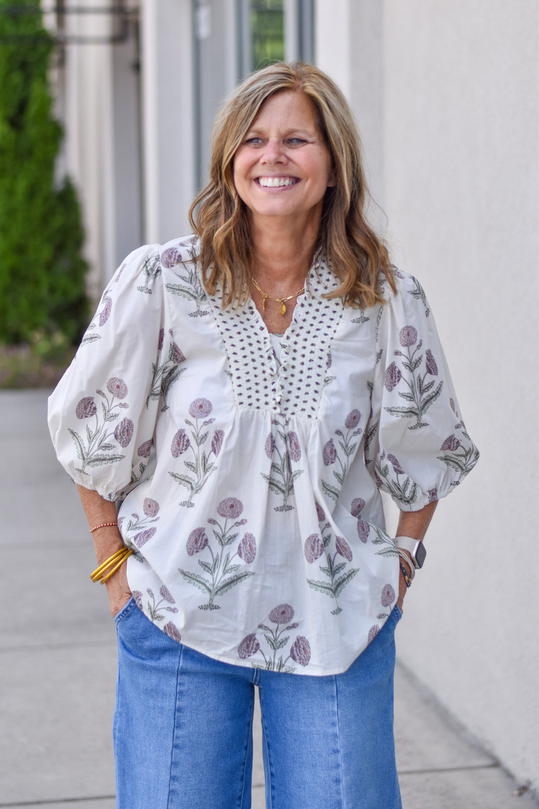 Vintage Bloom Cotton Blouse