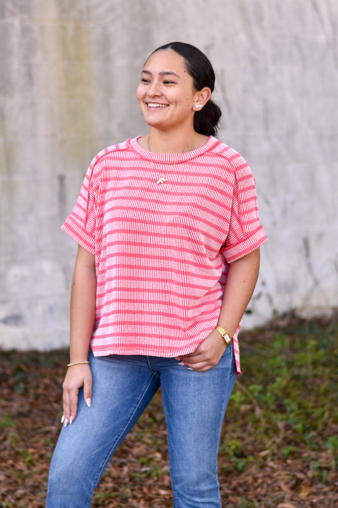 Blush & Berry Ribbed Top