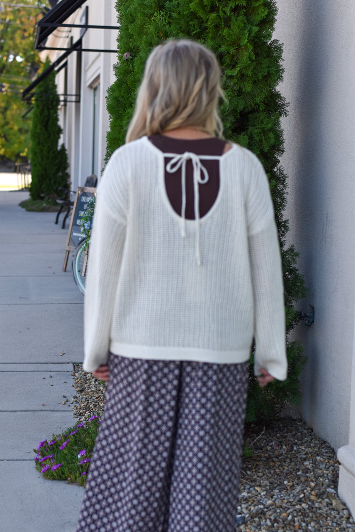 Boho Breeze Open Back Sweater