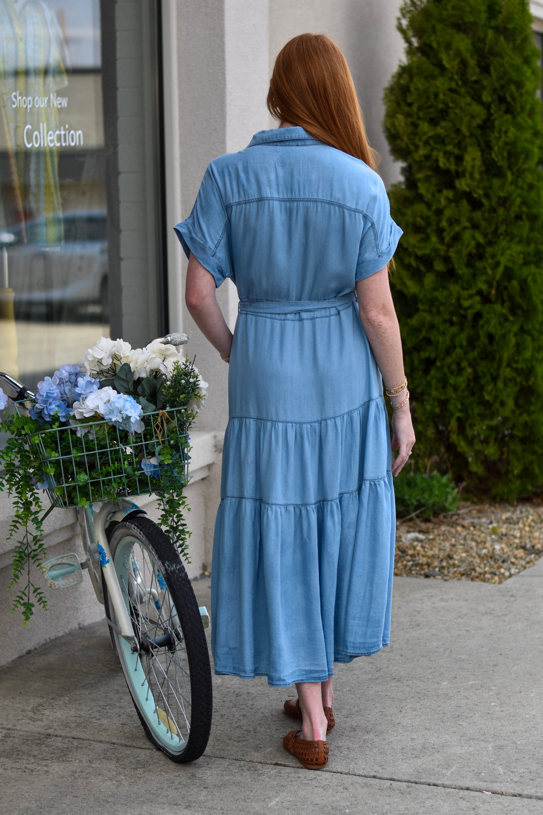 Washed Denim Muse Maxi Dress