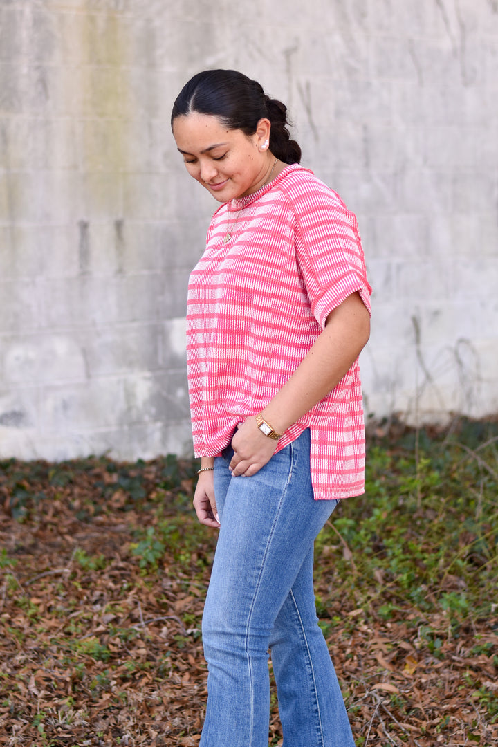 Blush & Berry Ribbed Top