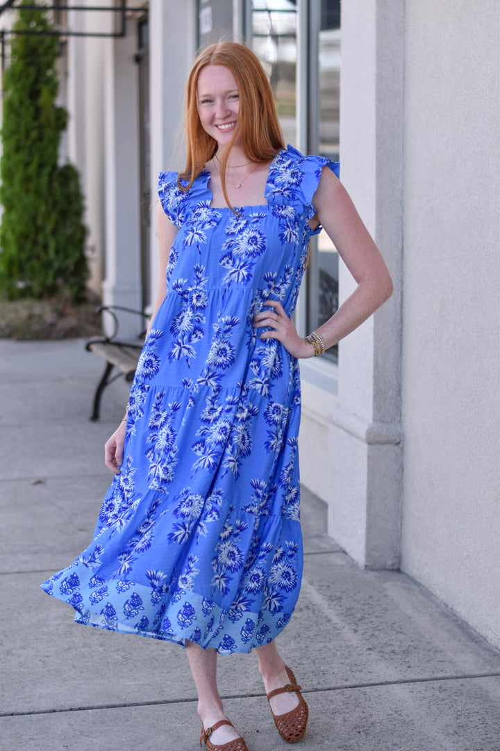 THML Indigo Meadow Maxi Dress