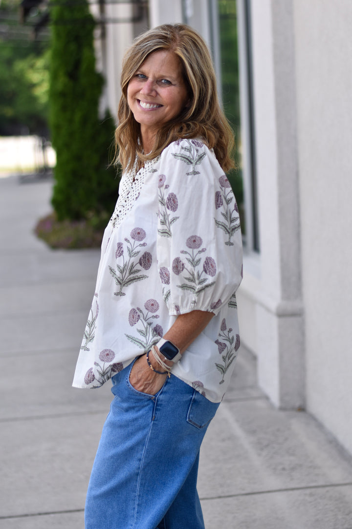 Vintage Bloom Cotton Blouse