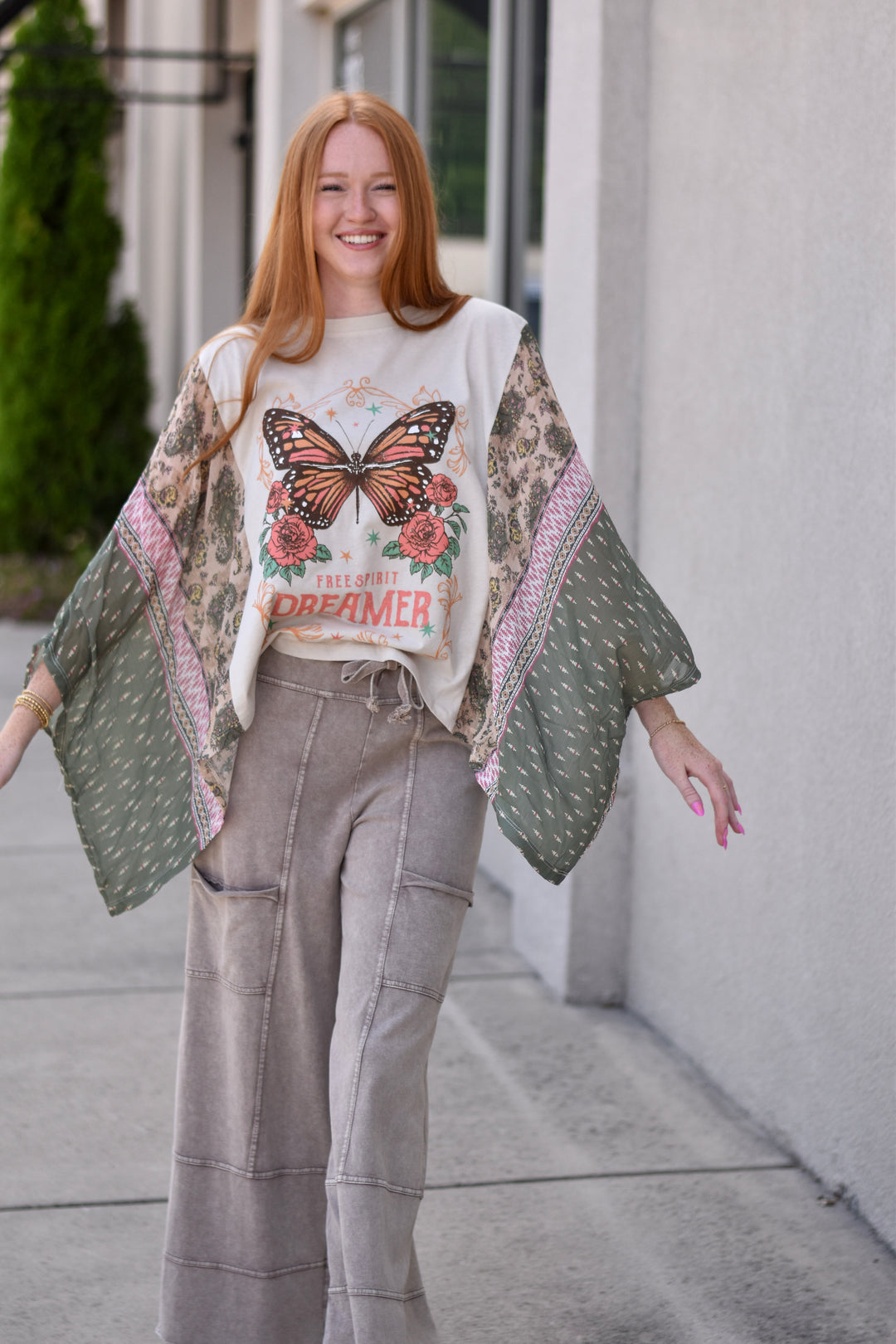 Butterfly Dreamer Vintage Sheer Caftan Top