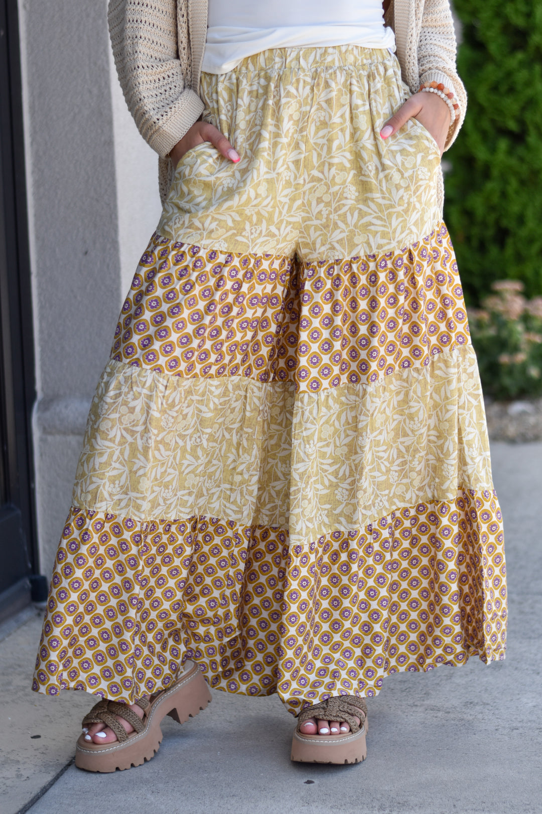 Sunset Bloom Wide Leg Pants