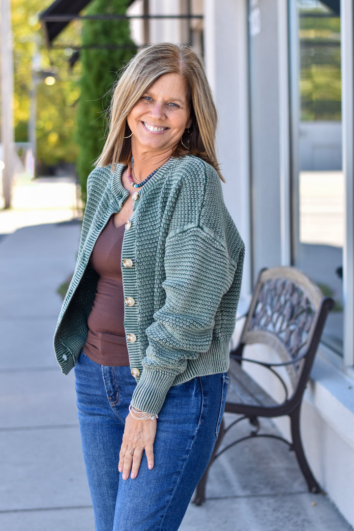 Sagebrush Days Cotton Waffle Cardigan