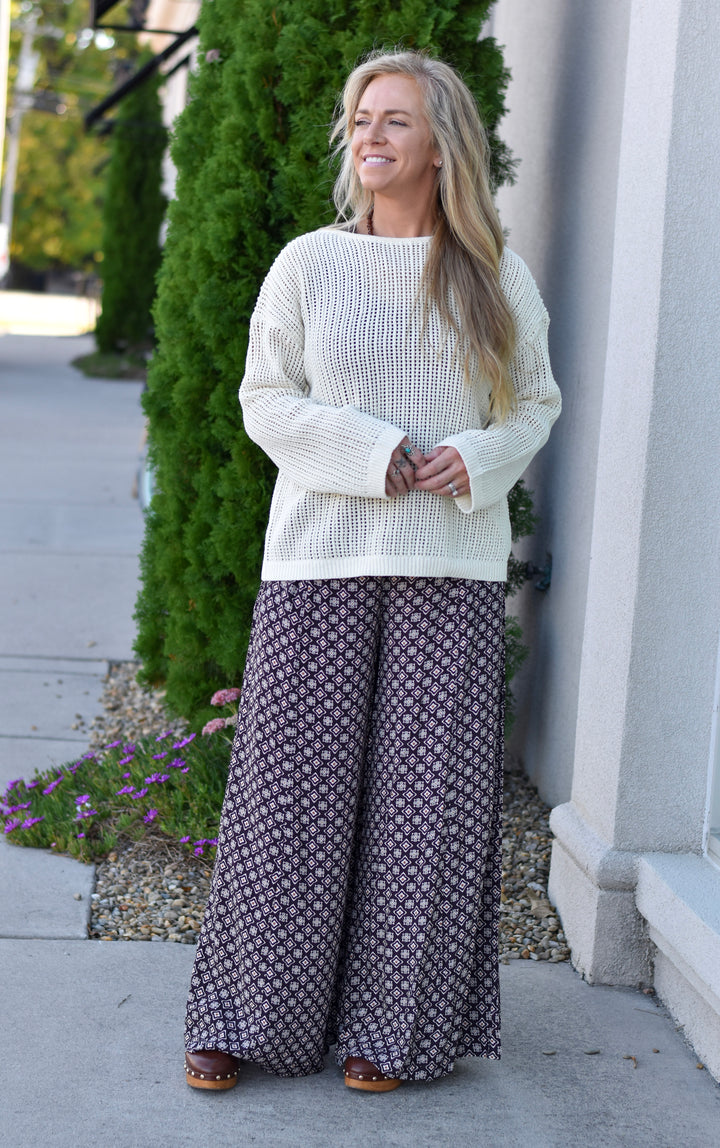 Boho Breeze Open Back Sweater