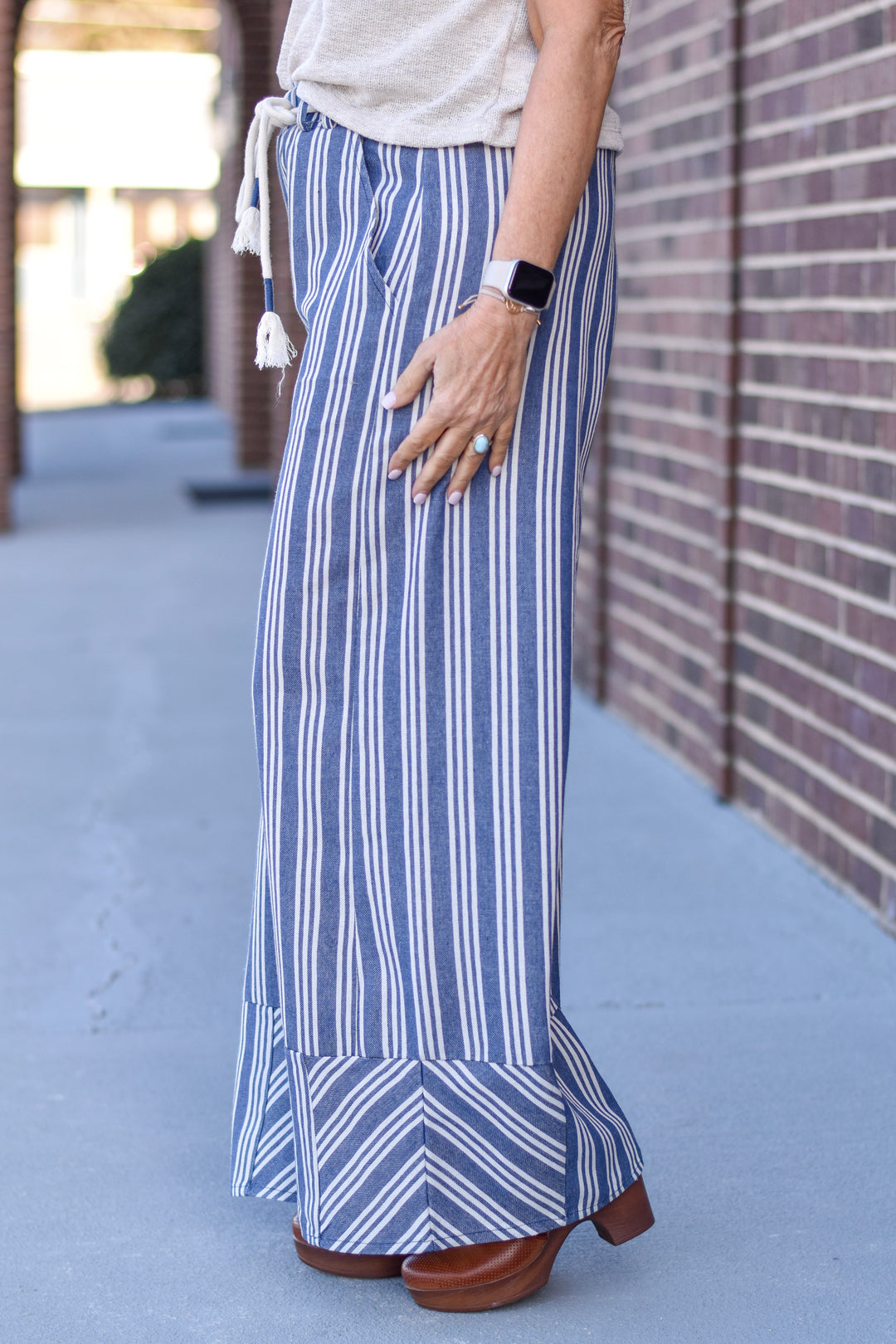 Easel Moonlit Harbor Stripe Pants