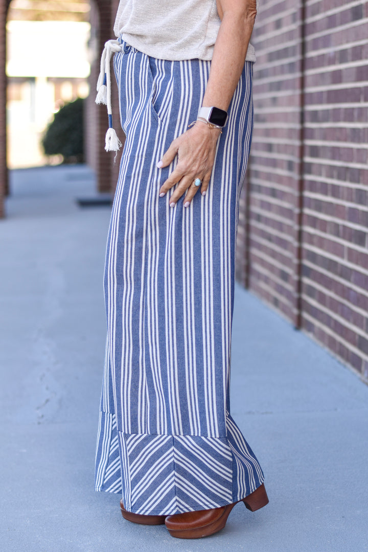 Easel Moonlit Harbor Stripe Pants
