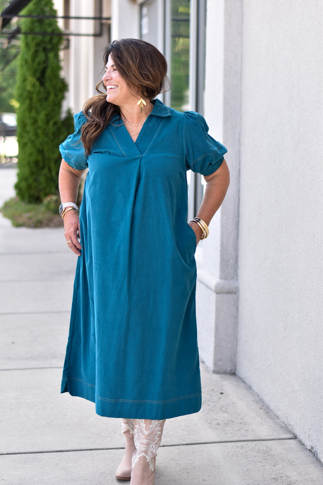 Umgee Corduroy Midi Dress