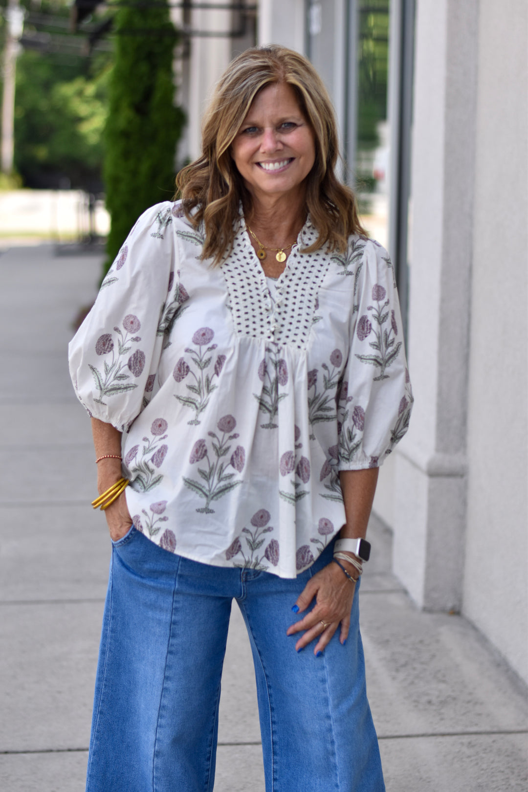 Vintage Bloom Cotton Blouse