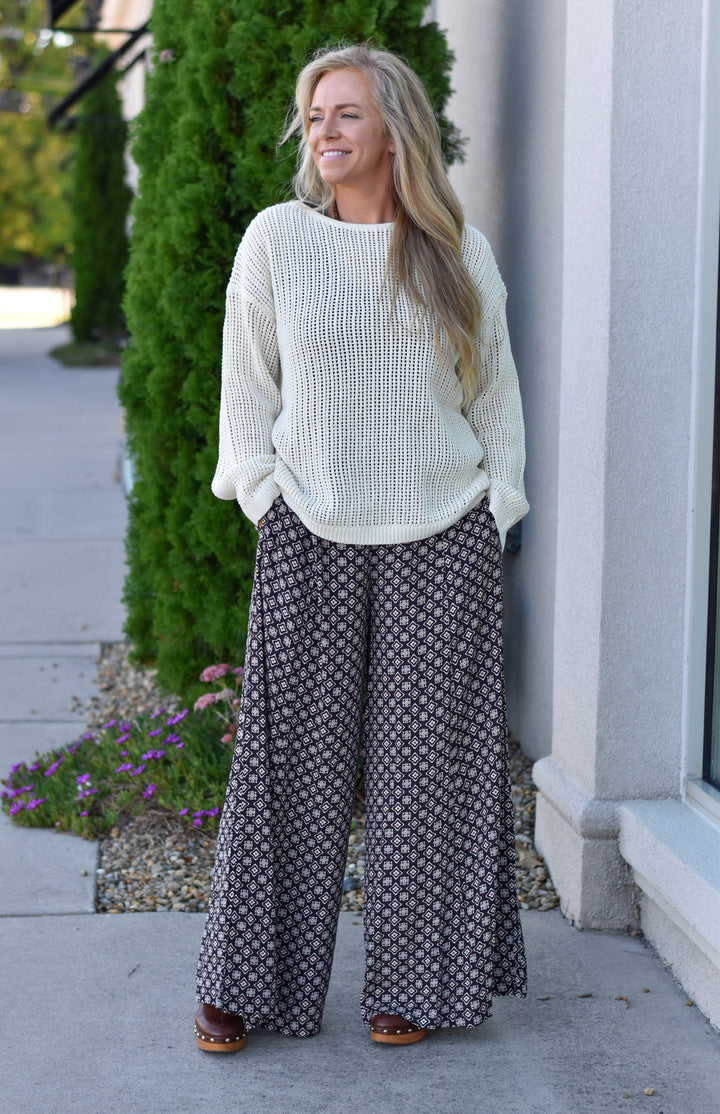Boho Breeze Open Back Sweater