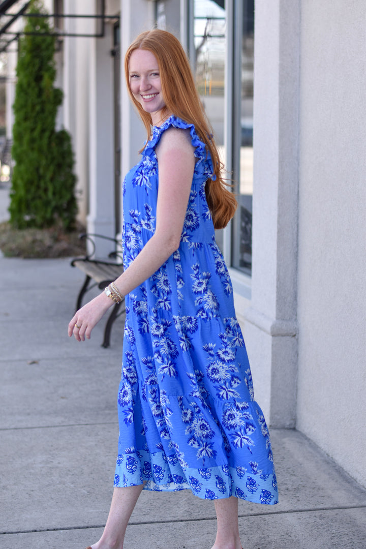 THML Indigo Meadow Maxi Dress
