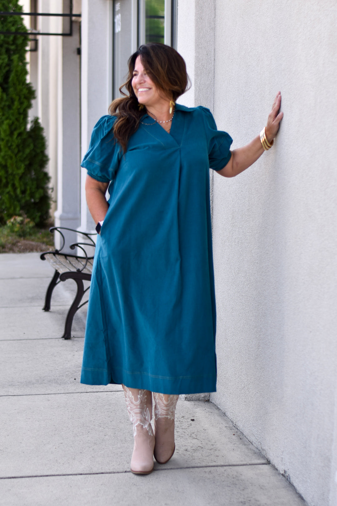 Umgee Corduroy Midi Dress