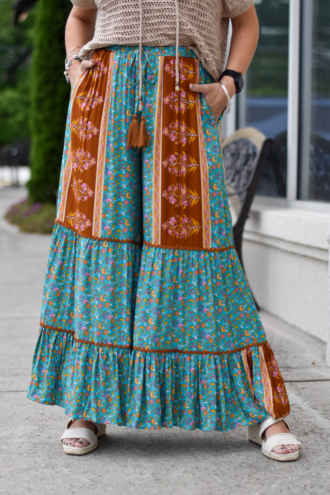 Easel Shiloh Boho Palazzo Pants