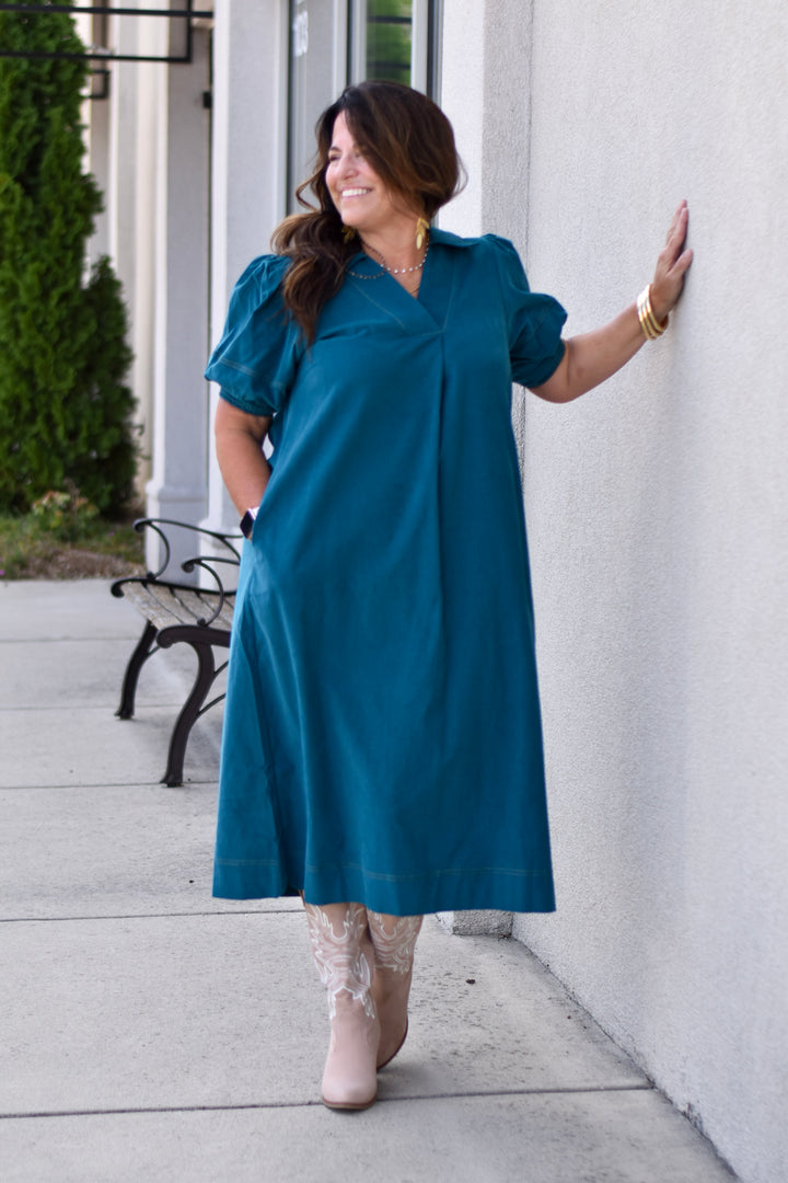 Umgee Corduroy Midi Dress