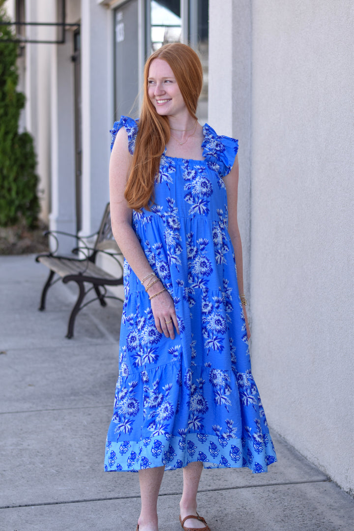 THML Indigo Meadow Maxi Dress