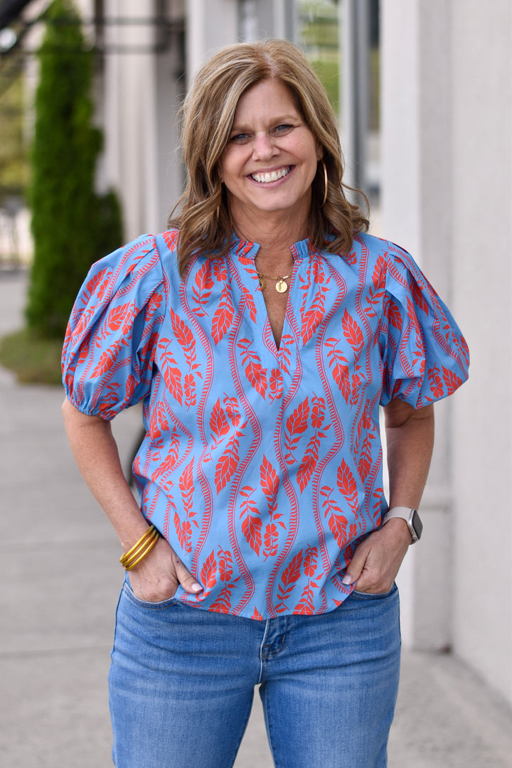 Pinch Botanical Print Blouse Top