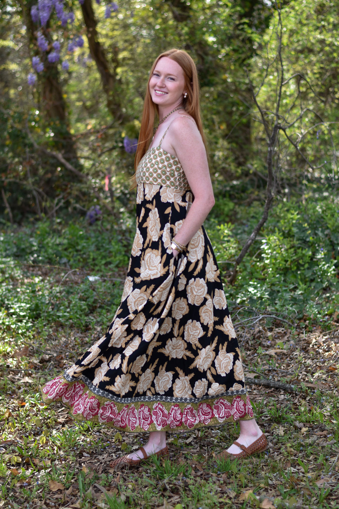 Boho Bloom Mix-Print Maxi Dress