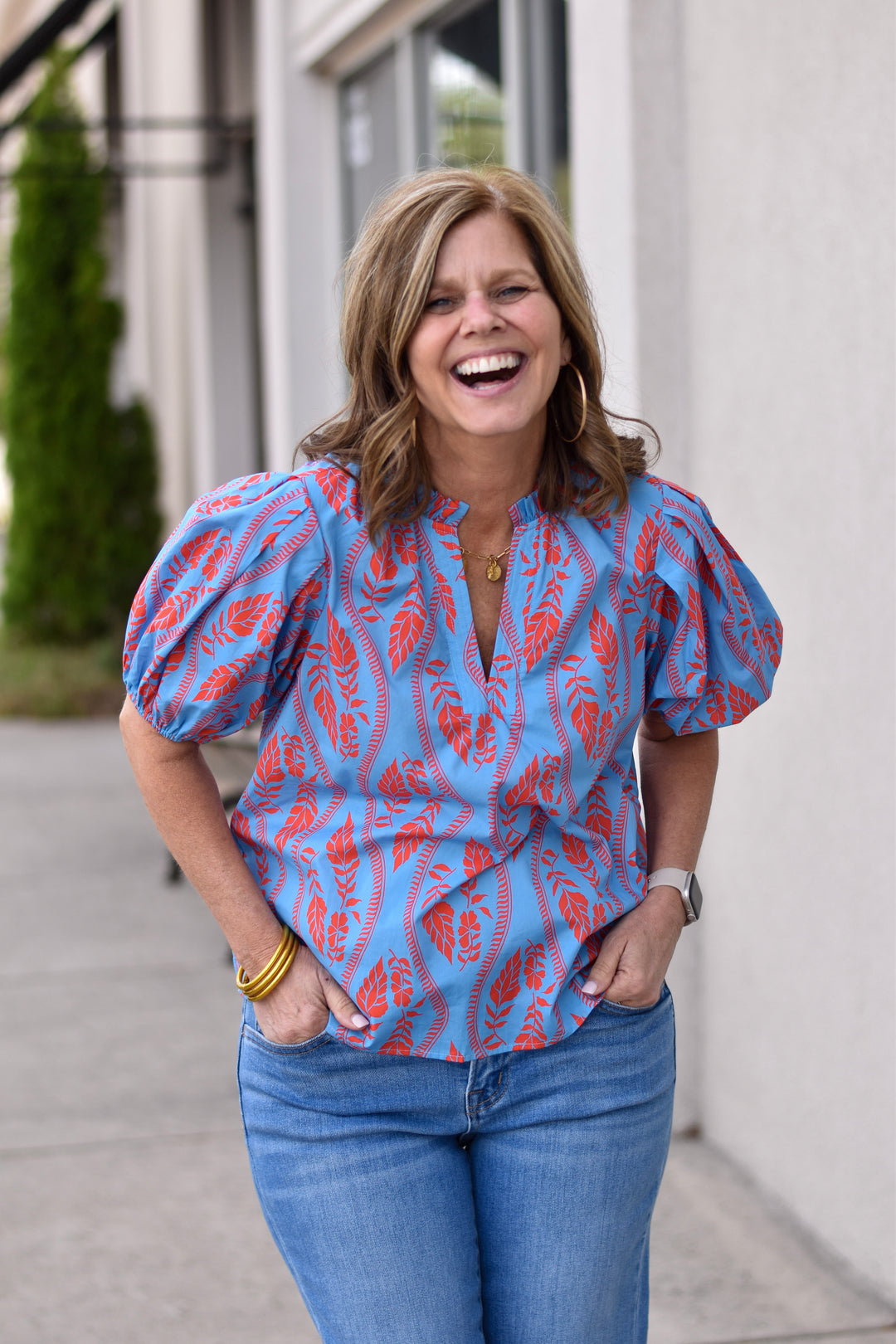 Pinch Botanical Print Blouse Top