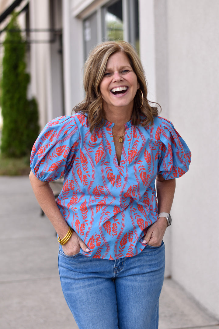 Pinch Botanical Print Blouse Top