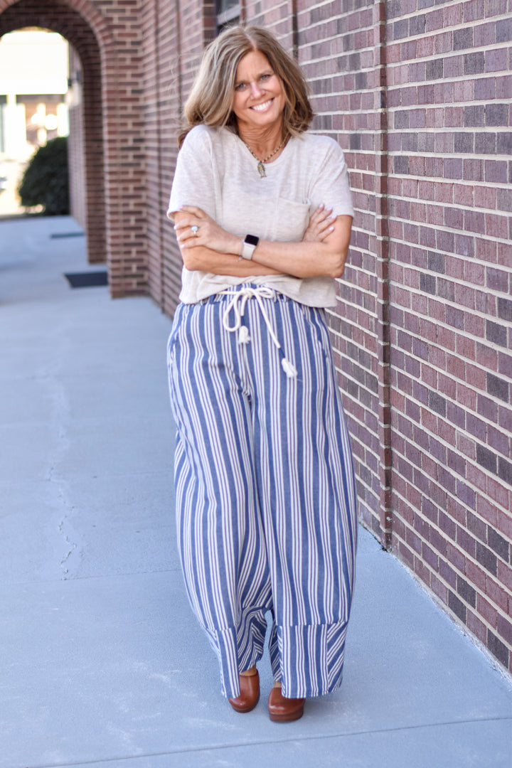 Easel Moonlit Harbor Stripe Pants