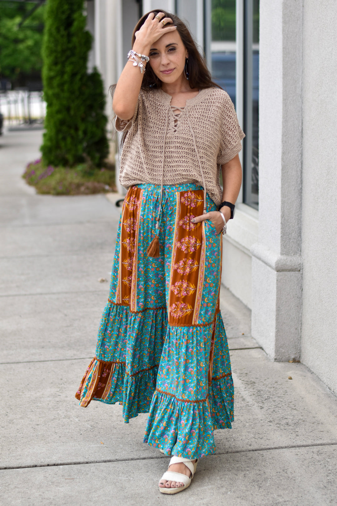 Easel Shiloh Boho Palazzo Pants