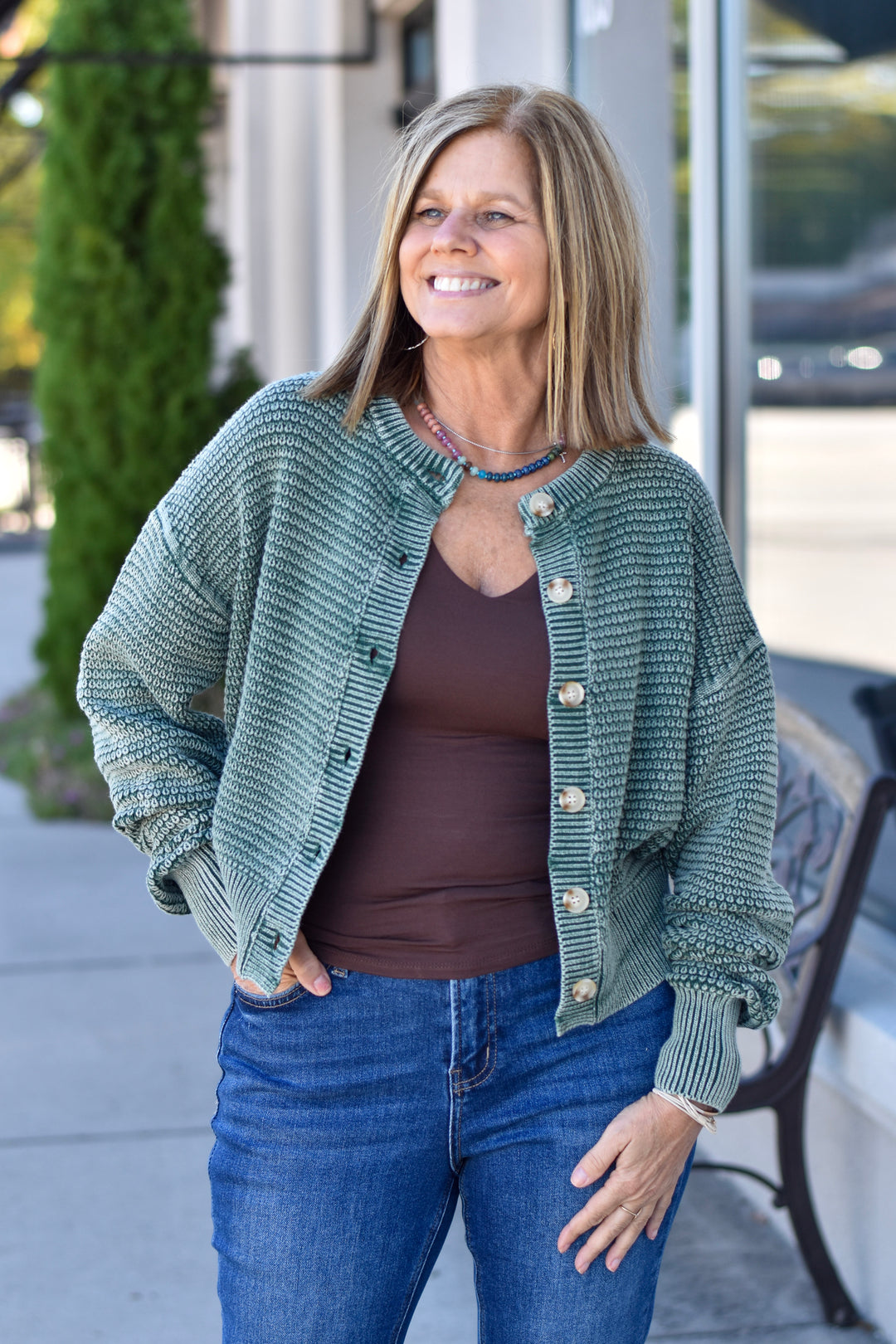 Sagebrush Days Cotton Waffle Cardigan