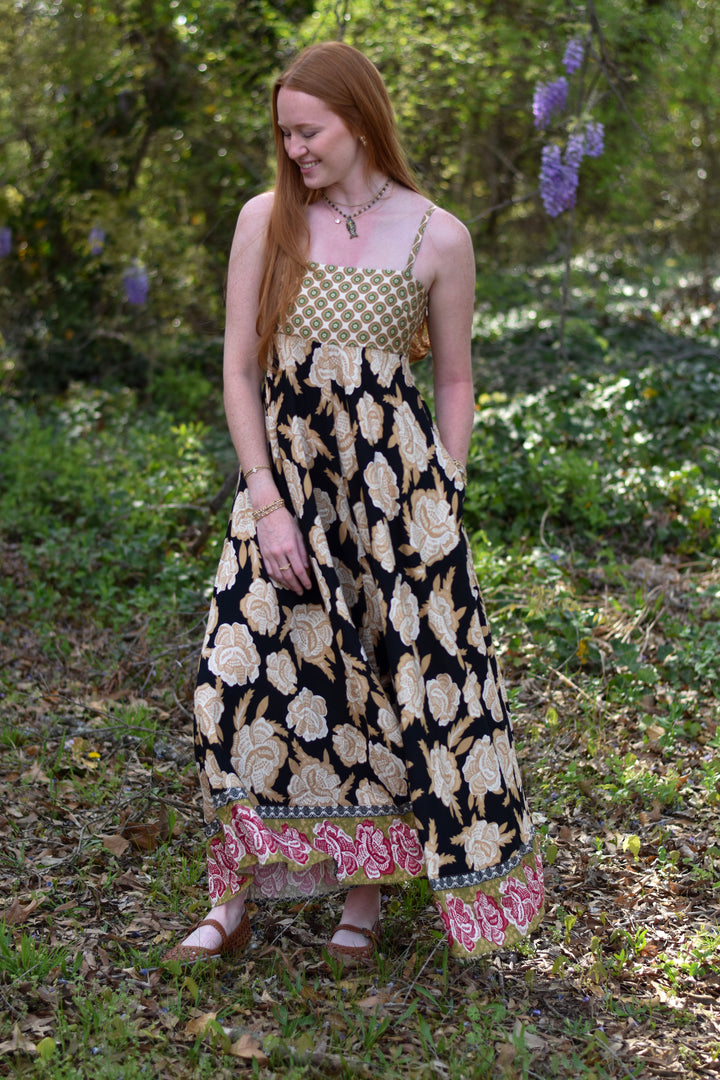 Boho Bloom Mix-Print Maxi Dress
