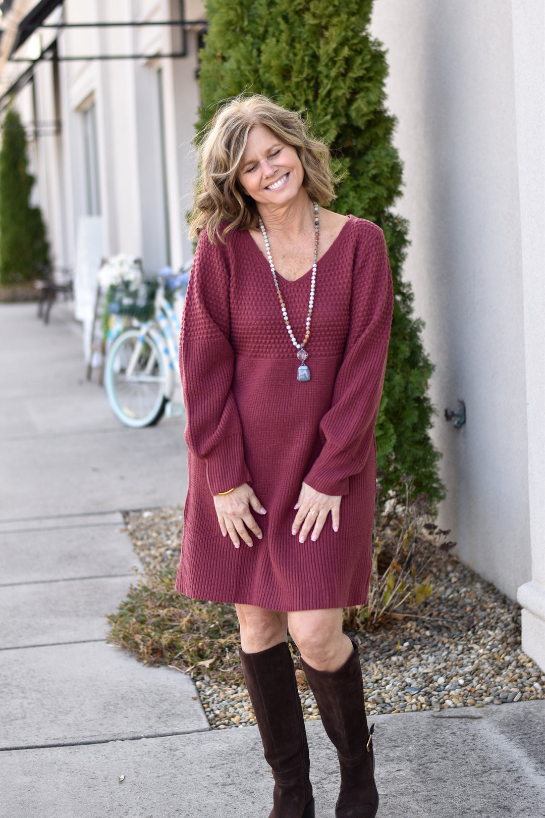 Fireside Wine Sweater Dress