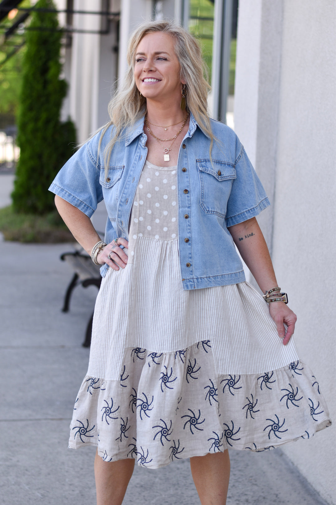Tempo Paris Riviera Breeze Polka Linen Dress