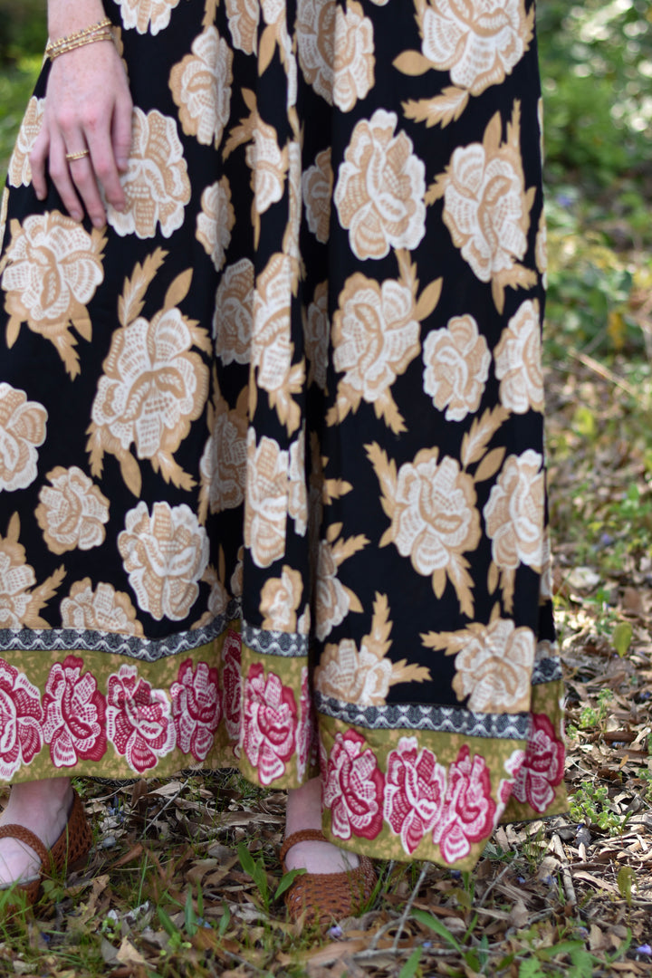 Boho Bloom Mix-Print Maxi Dress