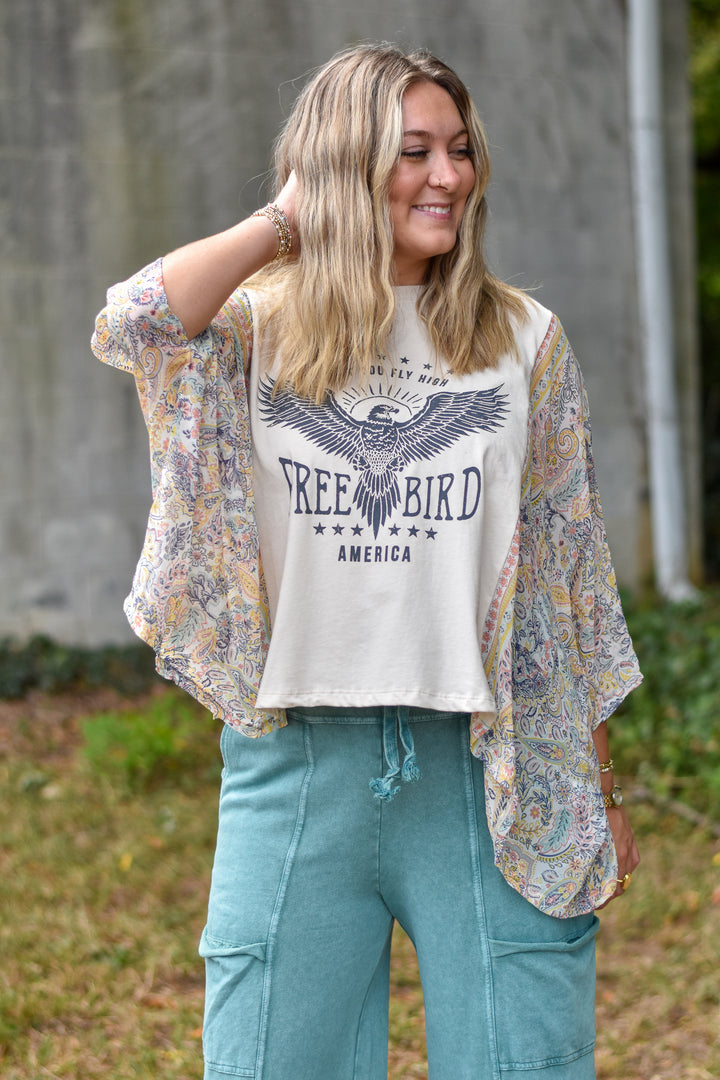 Free Bird Boho Poncho Top