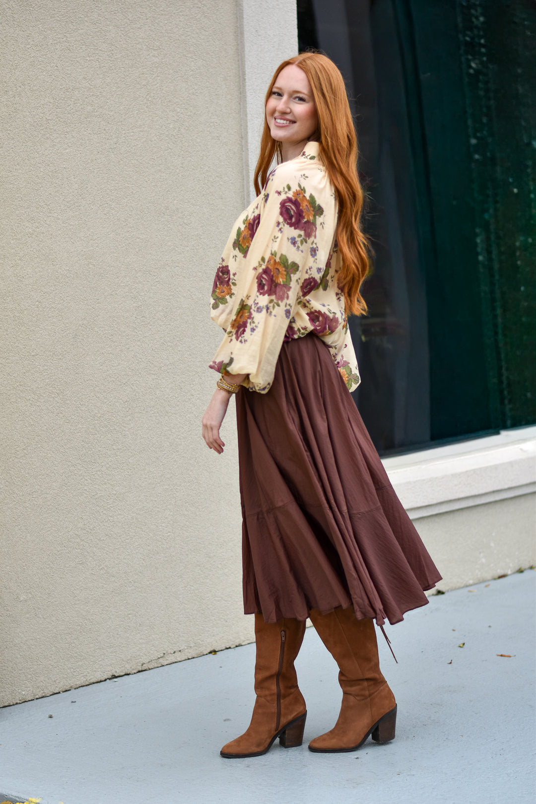 Mocha Grace Midi Skirt