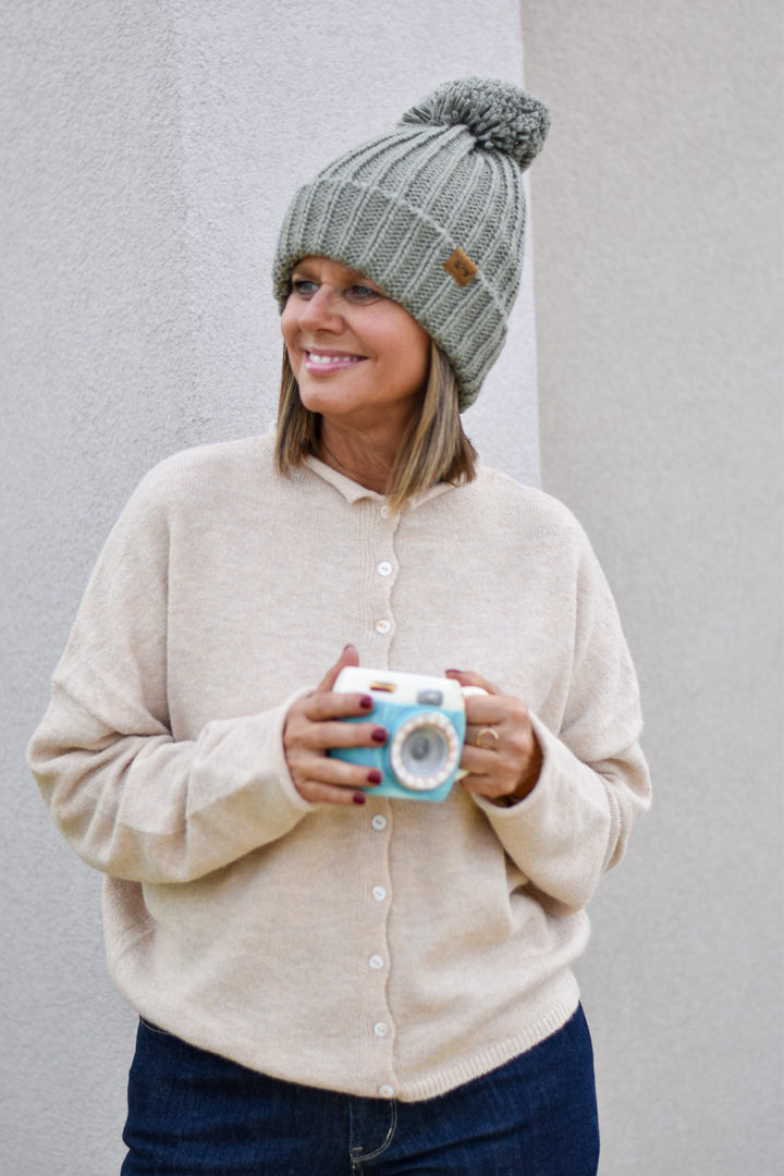 Alpine Charm Pom Beanie