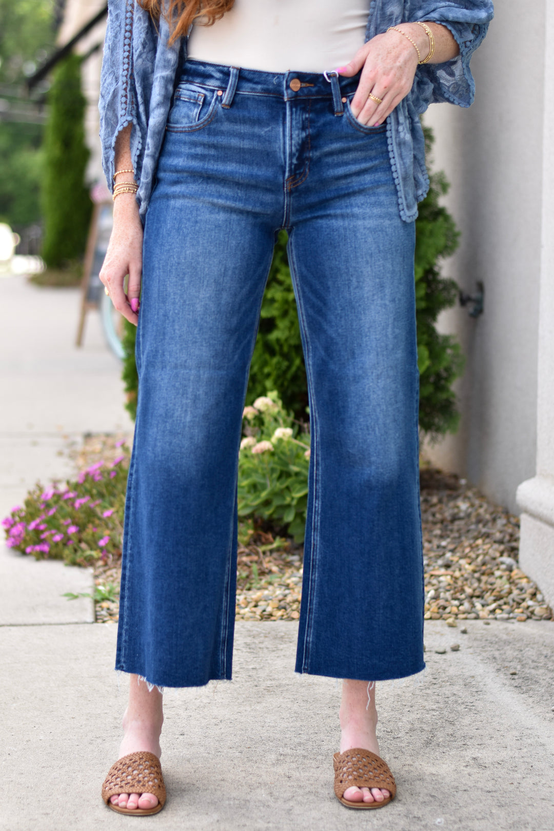 Risen Midnight Crop Wide Jeans