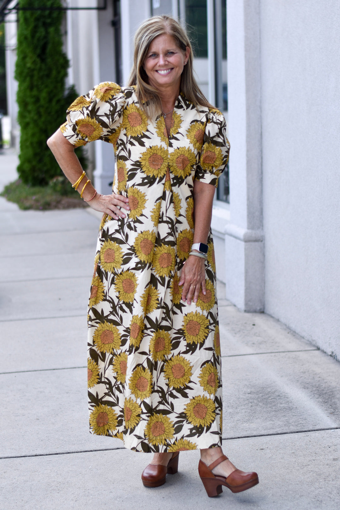 Pinch Golden Sunflower Midi Dress