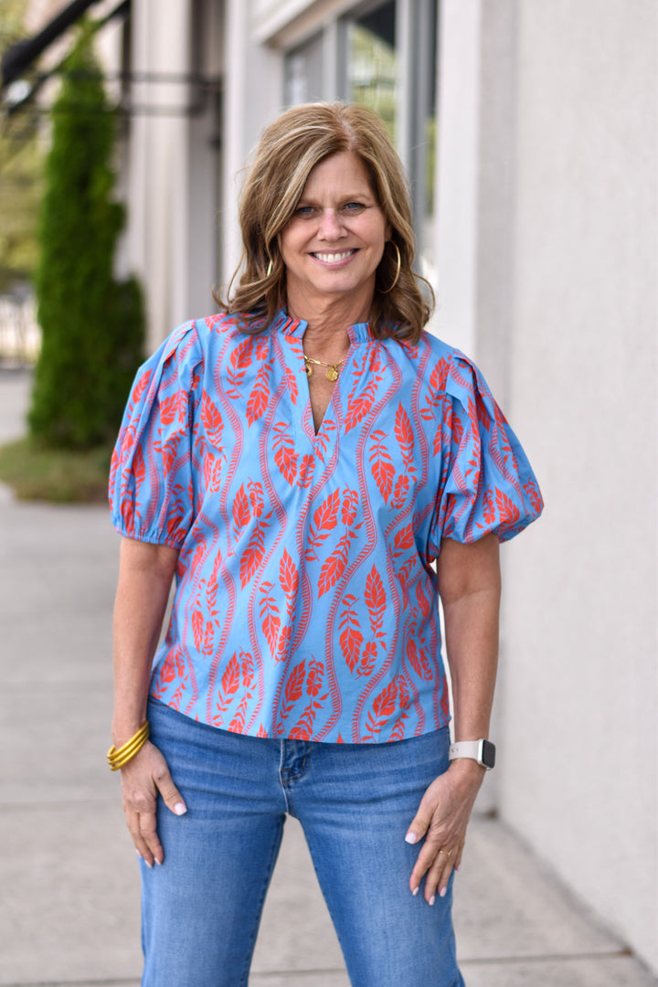 Pinch Botanical Print Blouse Top