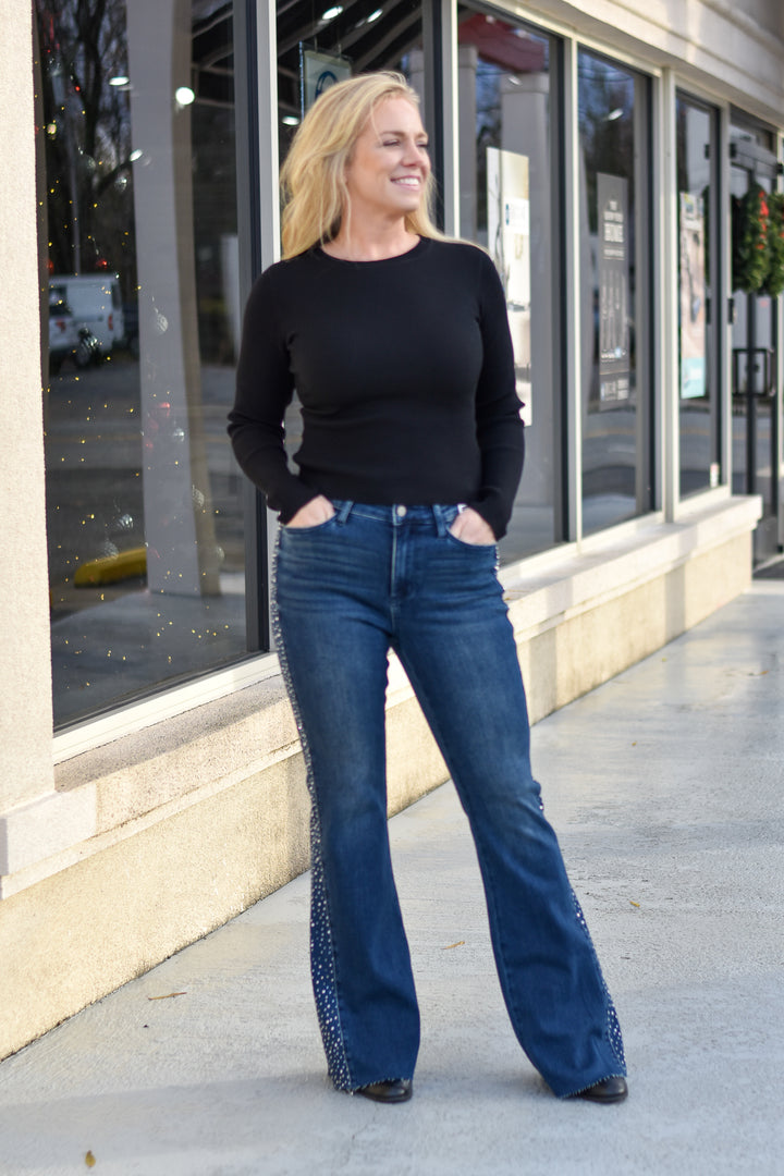 Judy Blue Rhinestone Flare Jeans