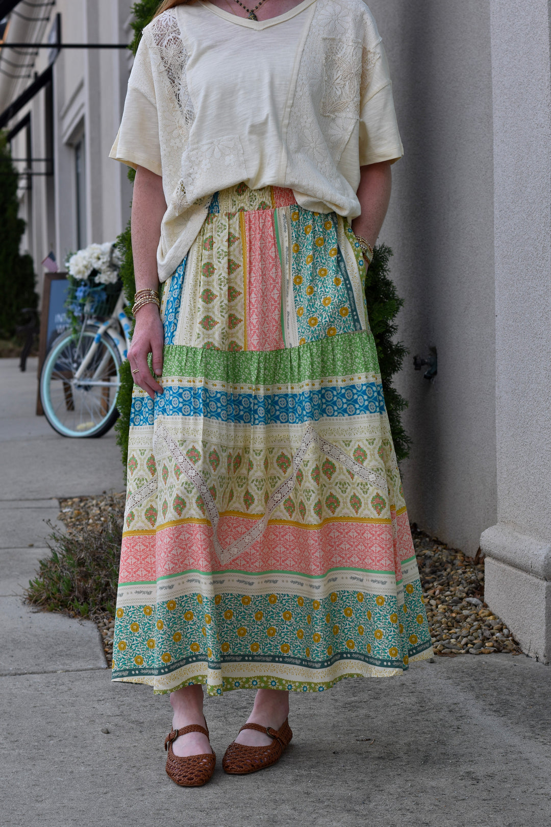 Desert Mosaic Boho Maxi Skirt