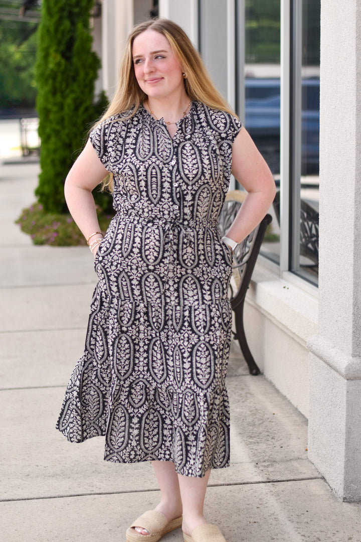 Pinch Midnight Plams Tiered Dress