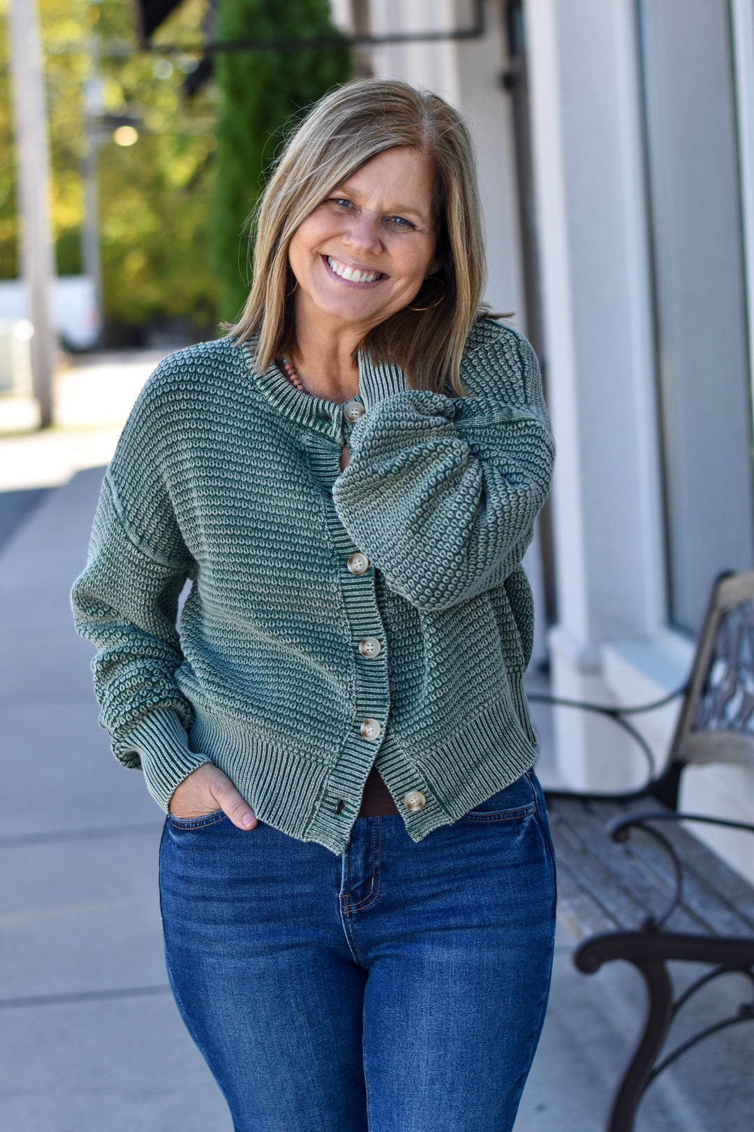Sagebrush Days Cotton Waffle Cardigan