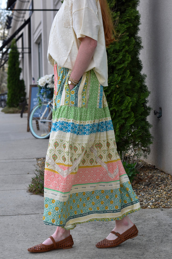 Desert Mosaic Boho Maxi Skirt