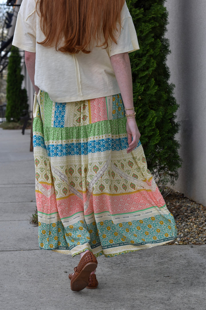 Desert Mosaic Boho Maxi Skirt