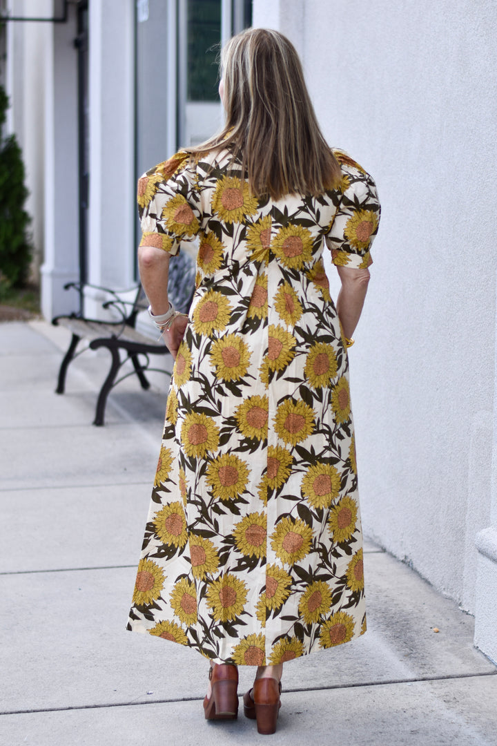 Pinch Golden Sunflower Midi Dress