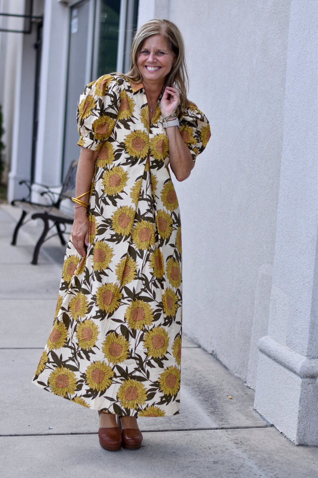 Pinch Golden Sunflower Midi Dress