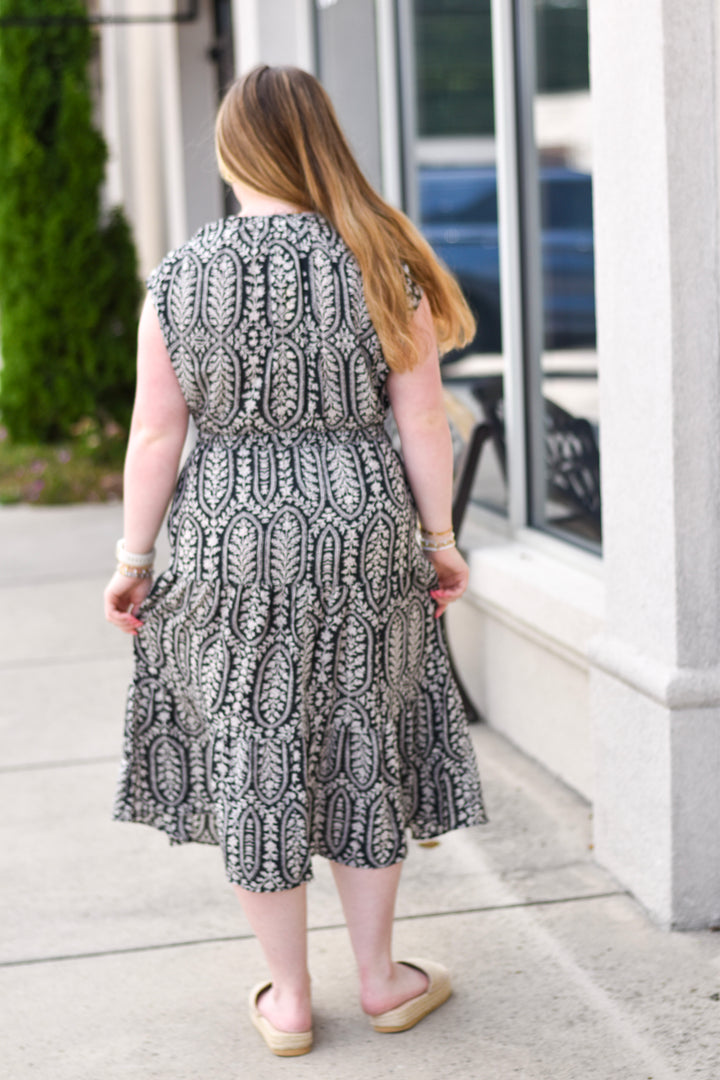 Pinch Midnight Plams Tiered Dress