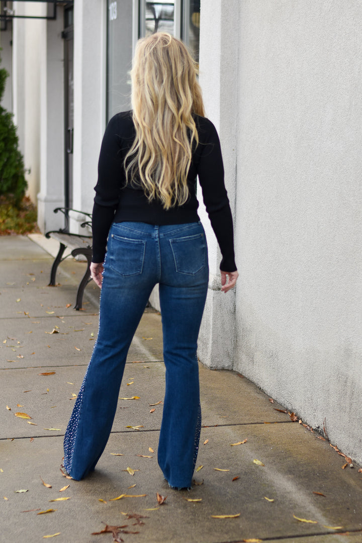 Judy Blue Rhinestone Flare Jeans