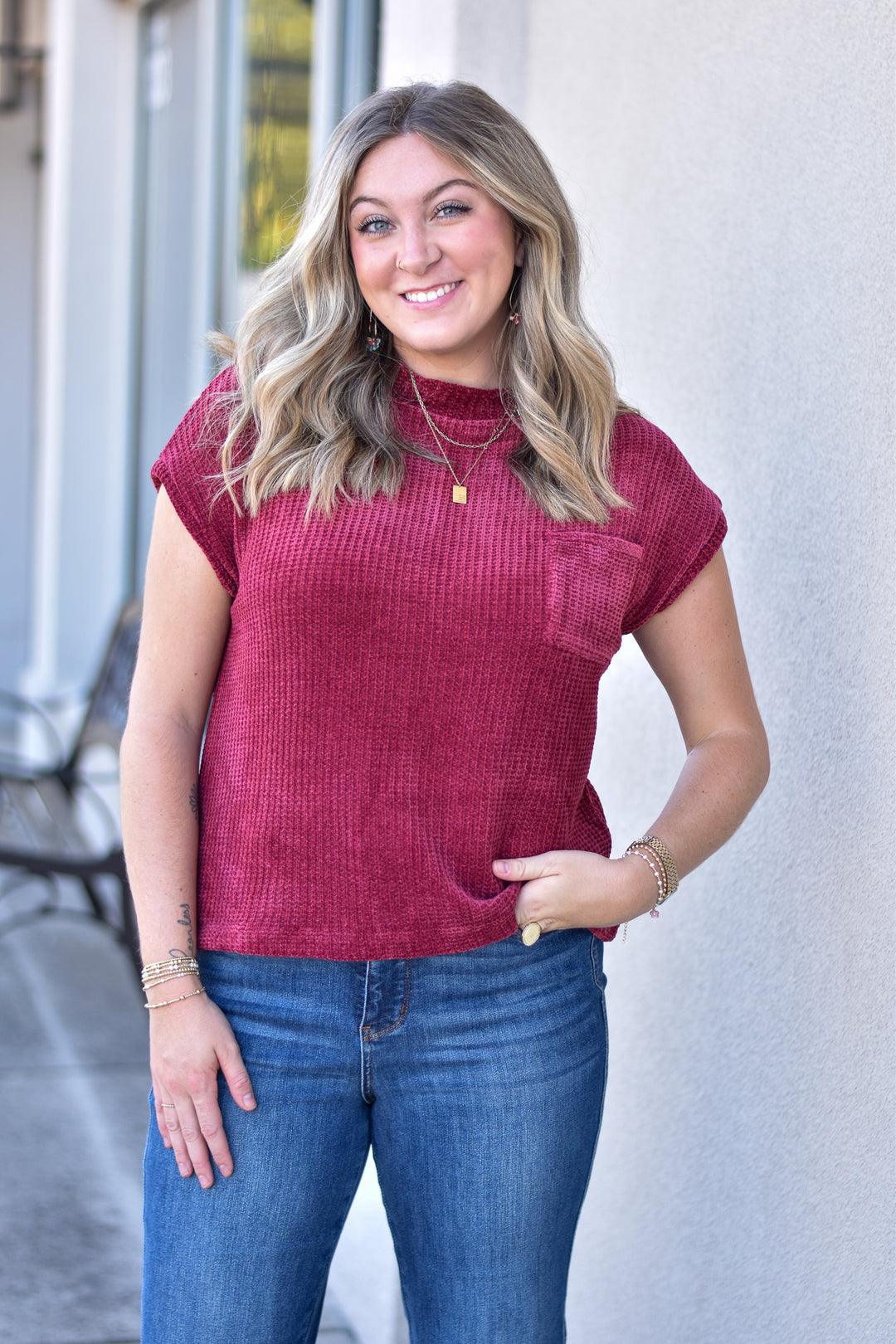 Chenille Waffle Sweater